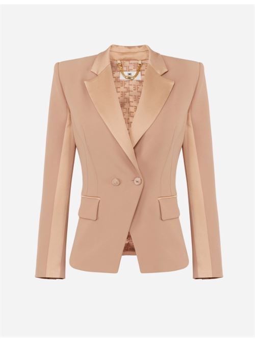 JACKET WITH SATIN LAPERS ELISABETTA FRANCHI | GI14951E2283 nudo